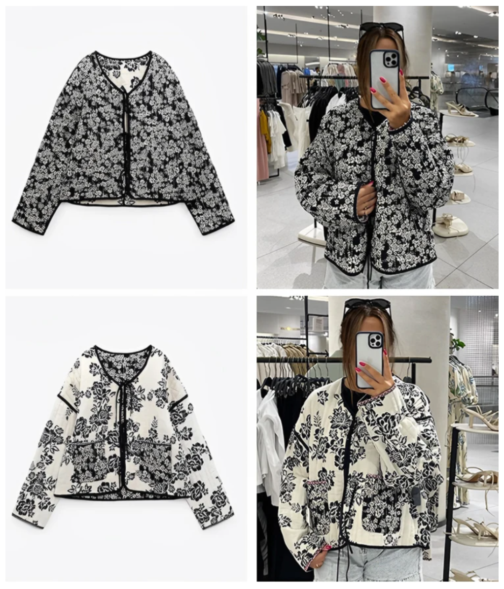 Chaqueta flores doble