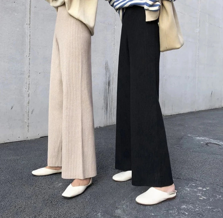 Pantalones punto canalé