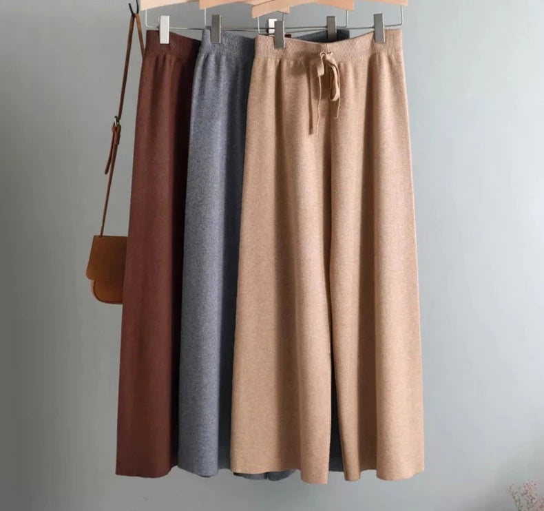 Pantalones punto liso