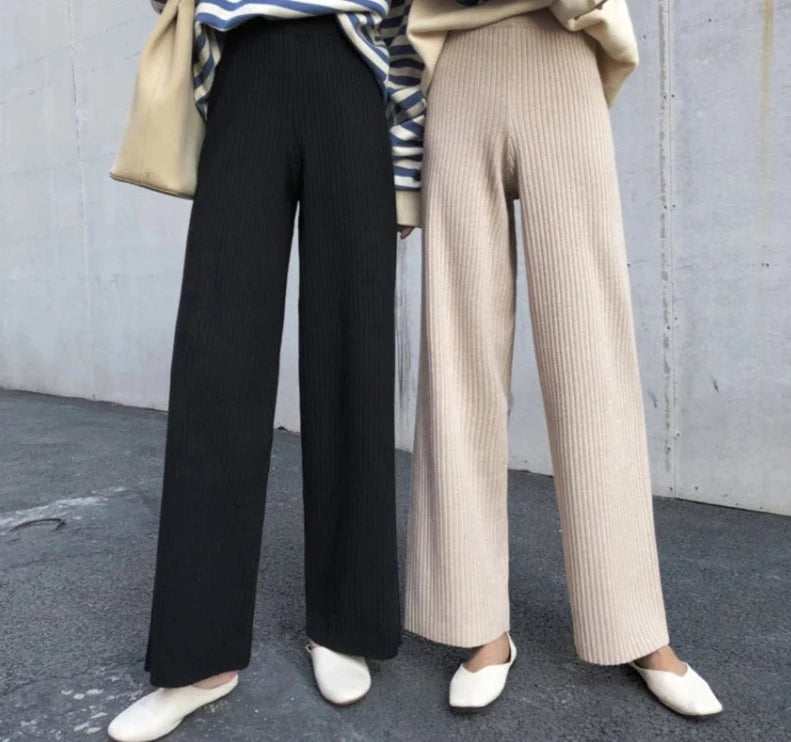 Pantalones punto canalé