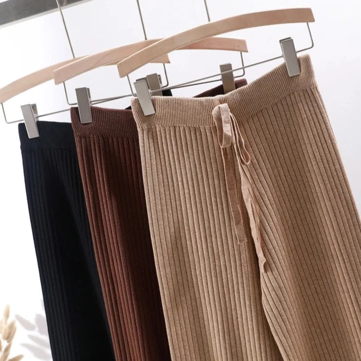 Pantalones punto canalé