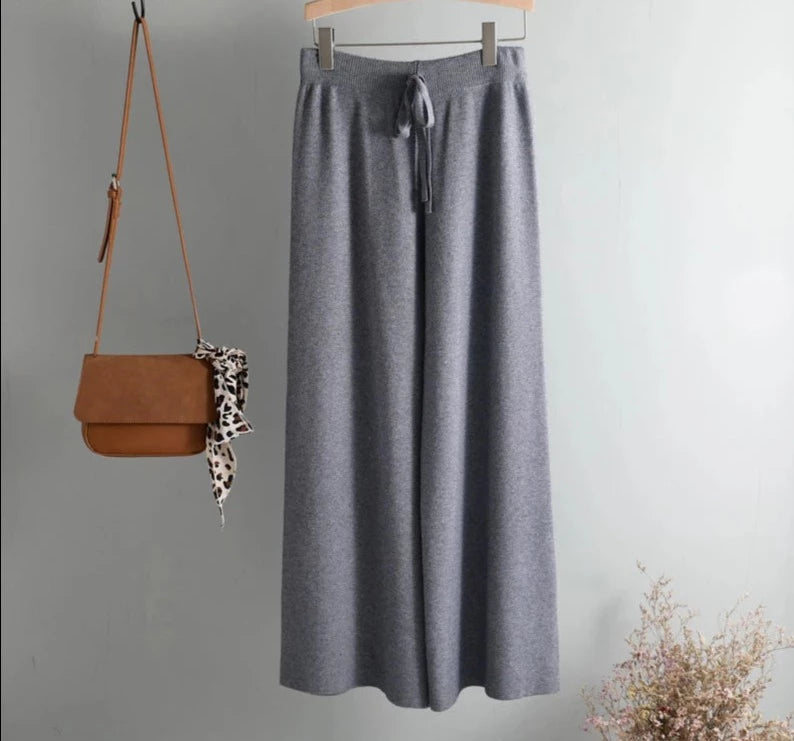 Pantalones punto liso