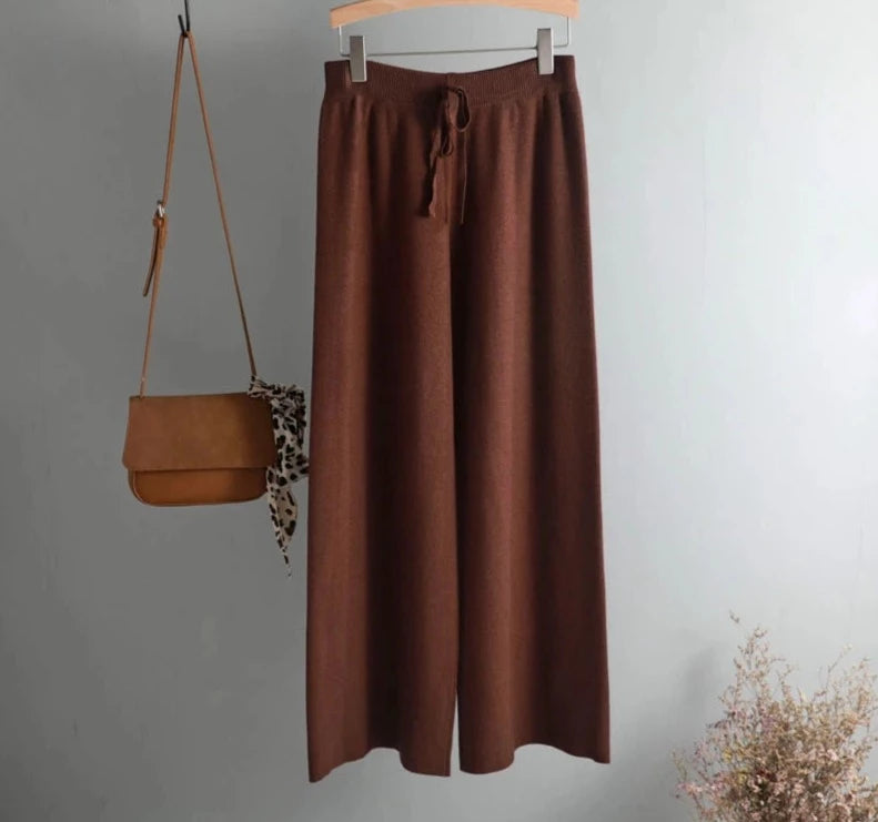 Pantalones punto liso