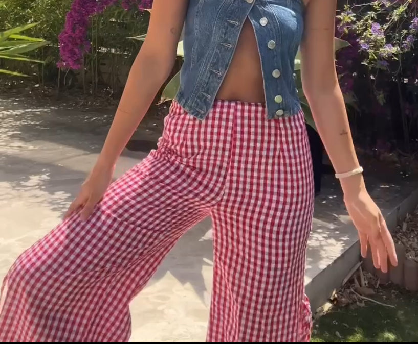 Pantalones Vichy rojos