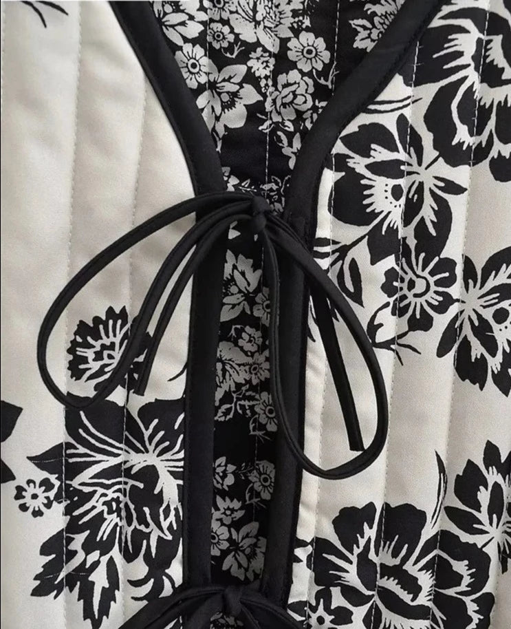 Chaqueta flores doble