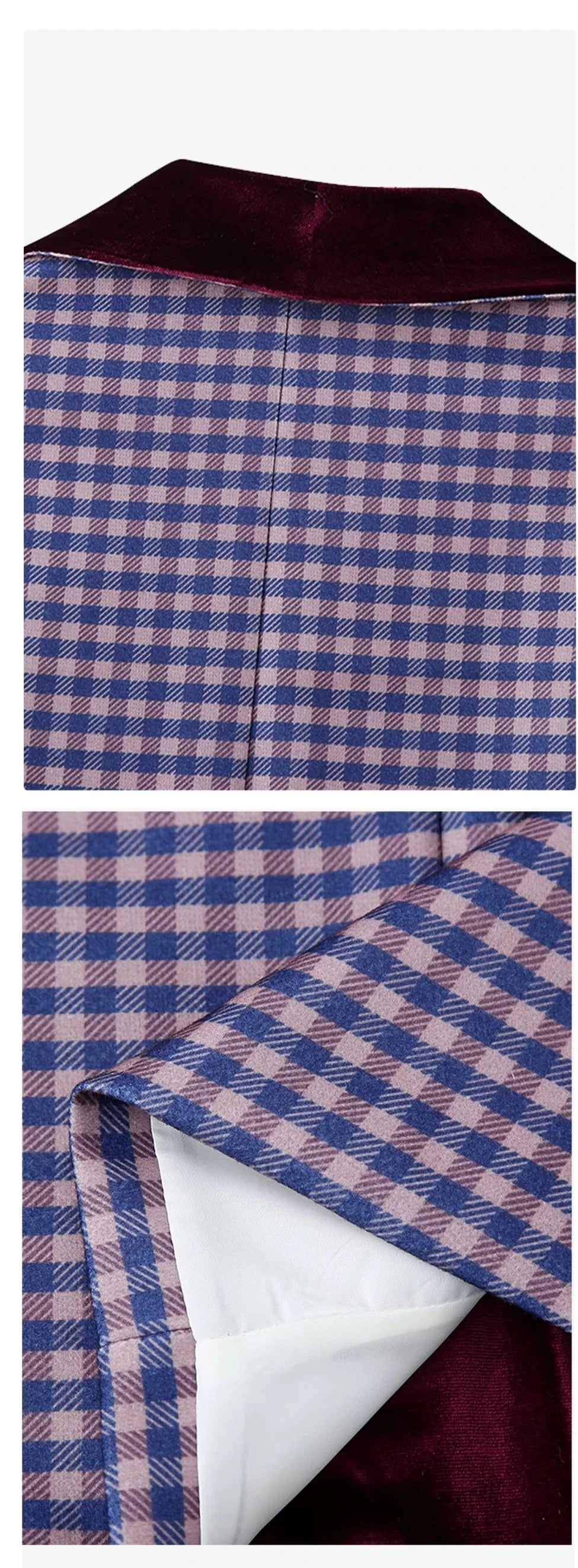 Chaqueta cuadros y terciopelo