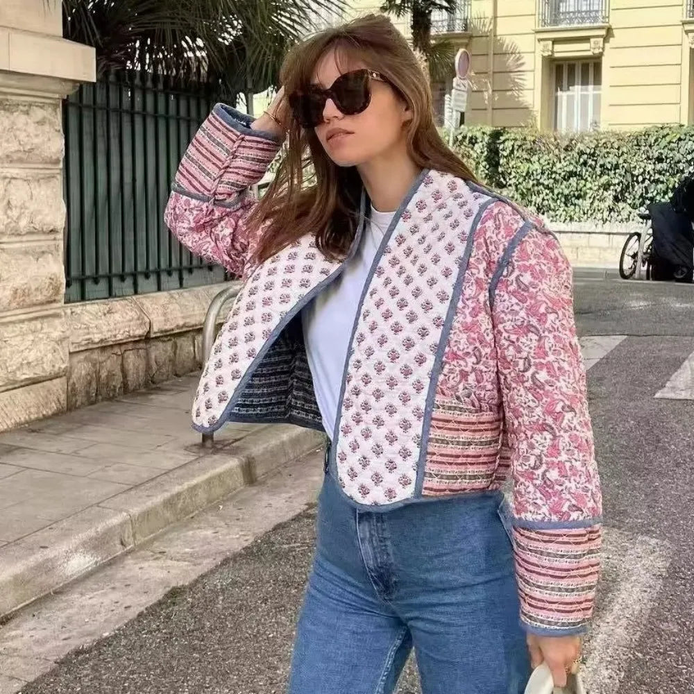 Chaqueta reversible rosa y azul