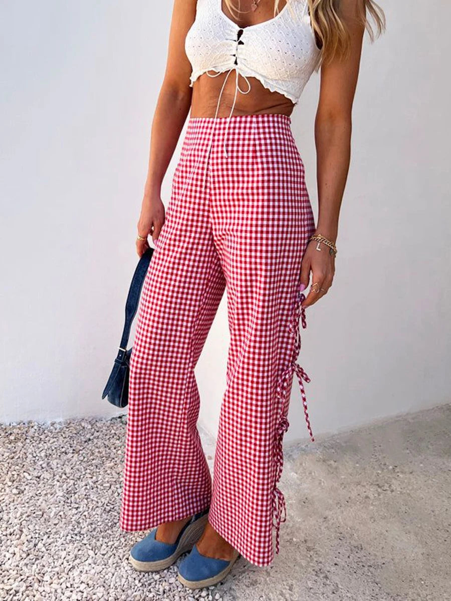 Pantalones Vichy rojos