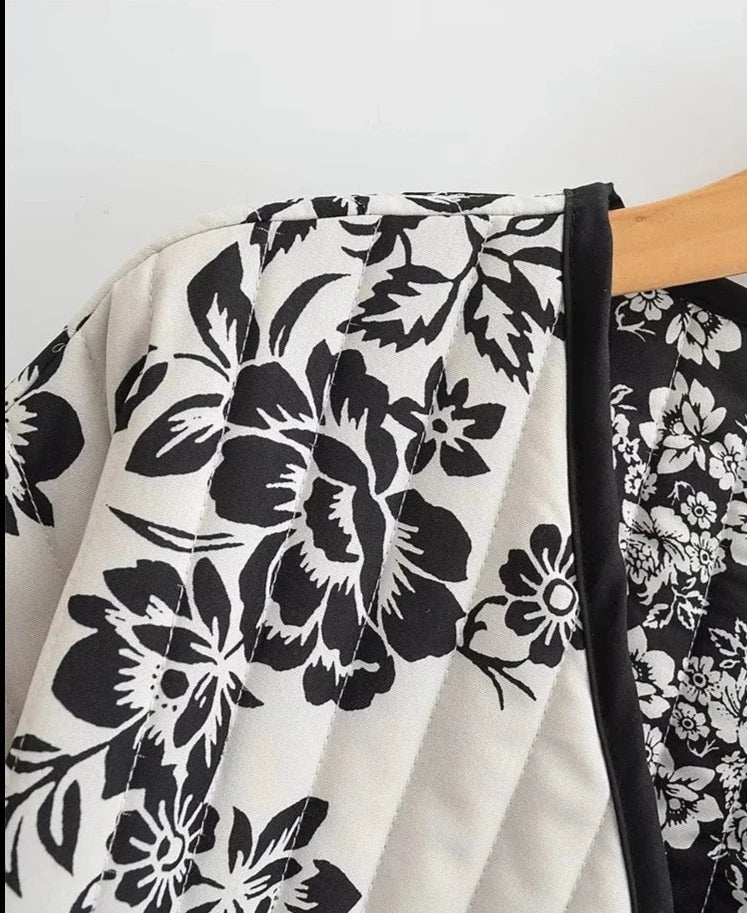 Chaqueta flores doble