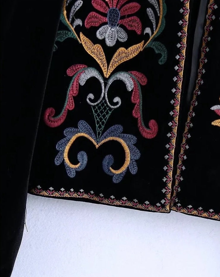 Chaqueta flores velvet