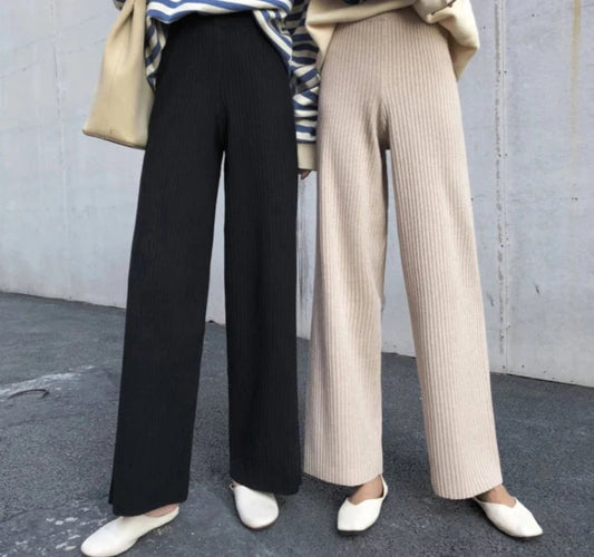 Pantalones punto canalé