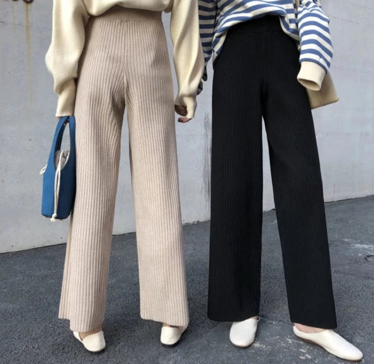 Pantalones punto canalé