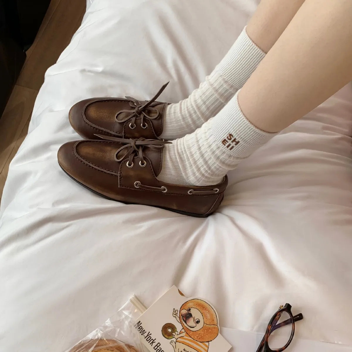 Mocasines piel con cordones