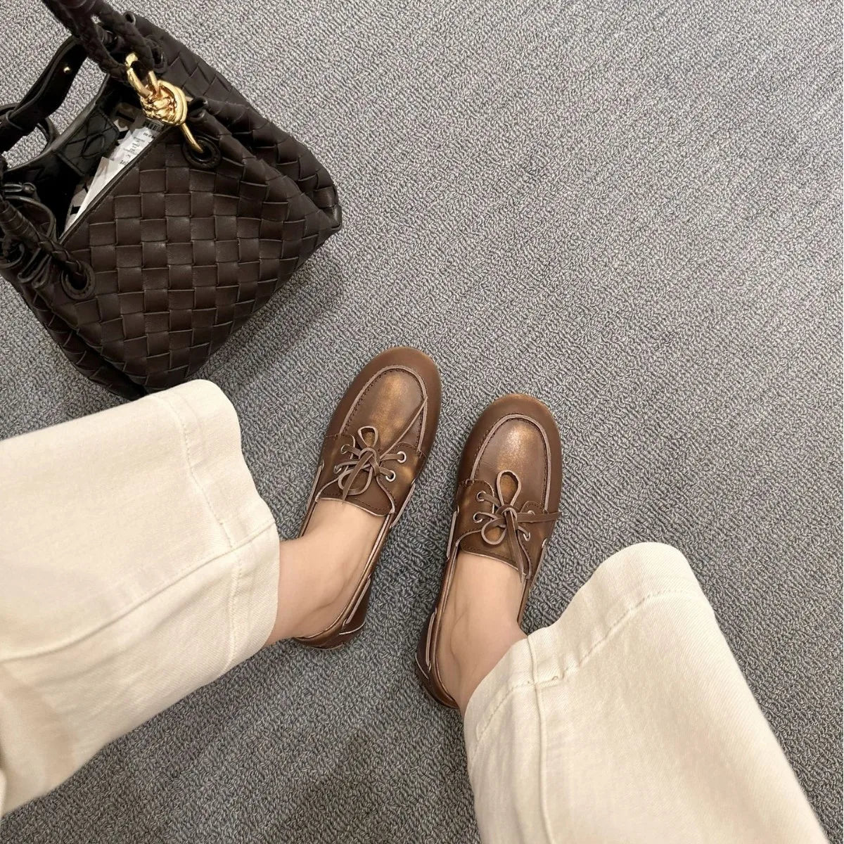Mocasines piel con cordones
