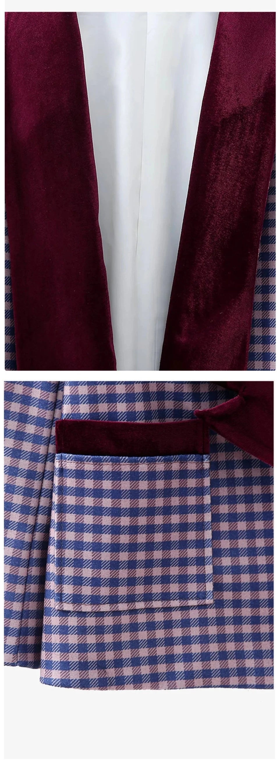 Chaqueta cuadros y terciopelo