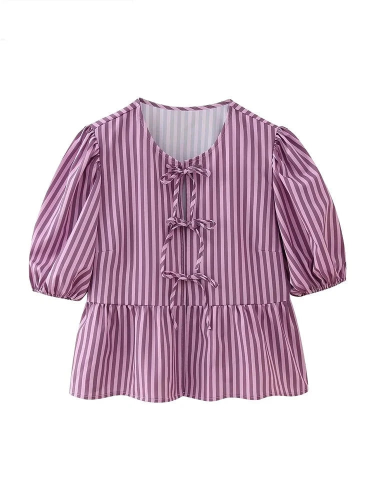 Camisa Rayas morada