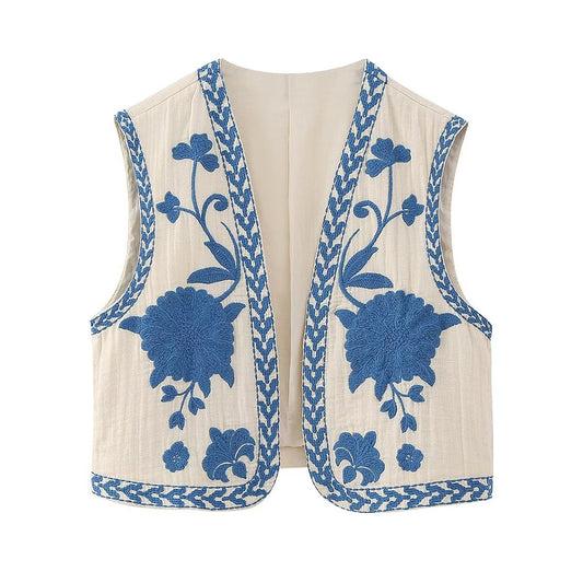 Chaleco Flores azules