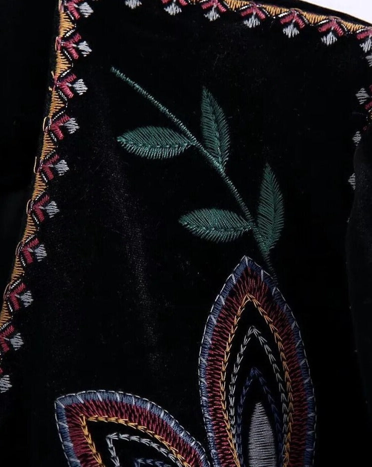 Chaqueta flores velvet
